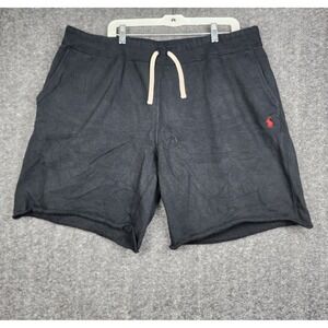 Polo Ralph Lauren Sweat Shorts Mens 2XB Black Fleece Raw Hem Big and Tall